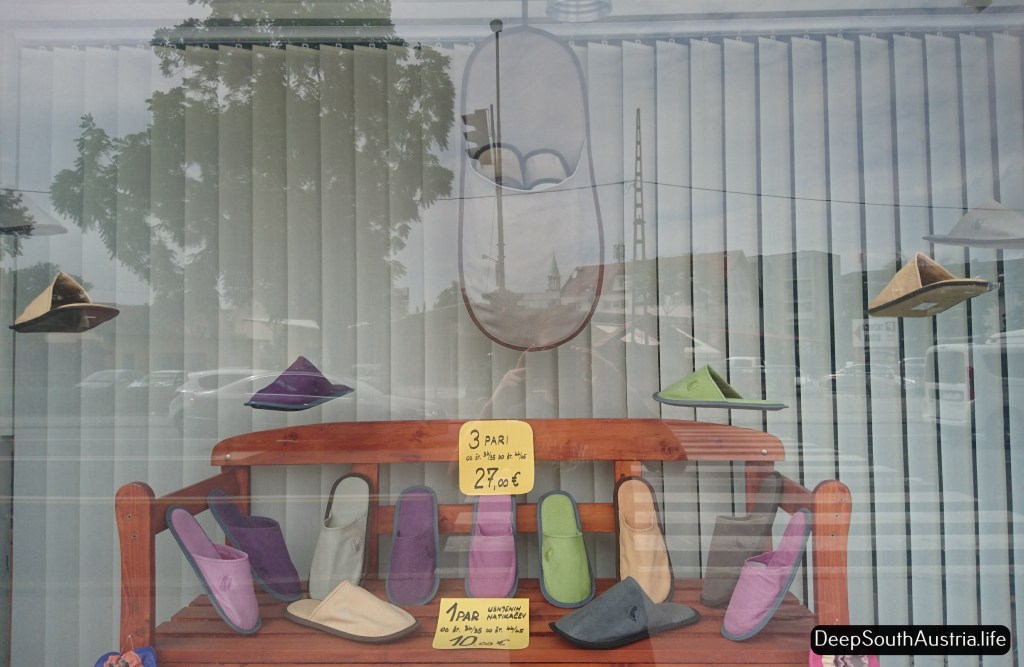 Slipper shop in Ljubljana, Slovenia