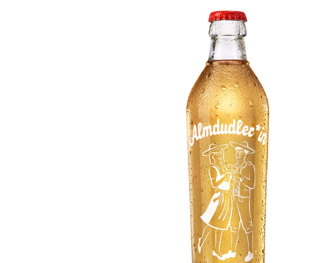 The limited edtion Almduder*in bottle