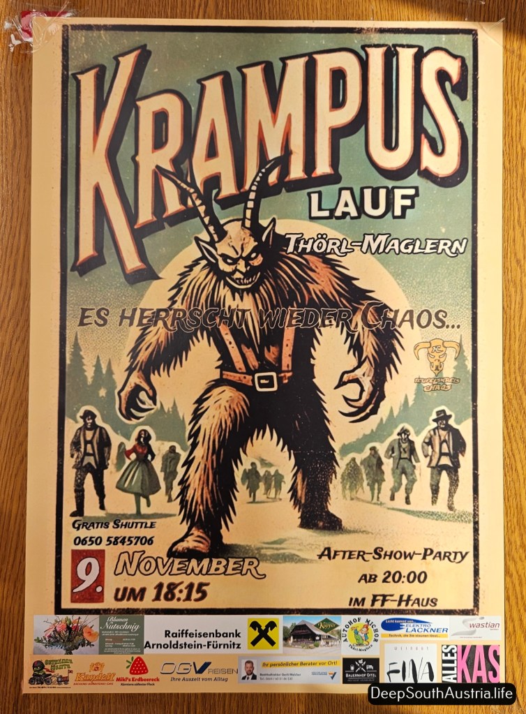 A poster advertising what would become the last ever Krampuslauf in Thörl-Maglern
