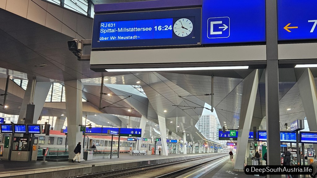 A platform in Vienna main train station