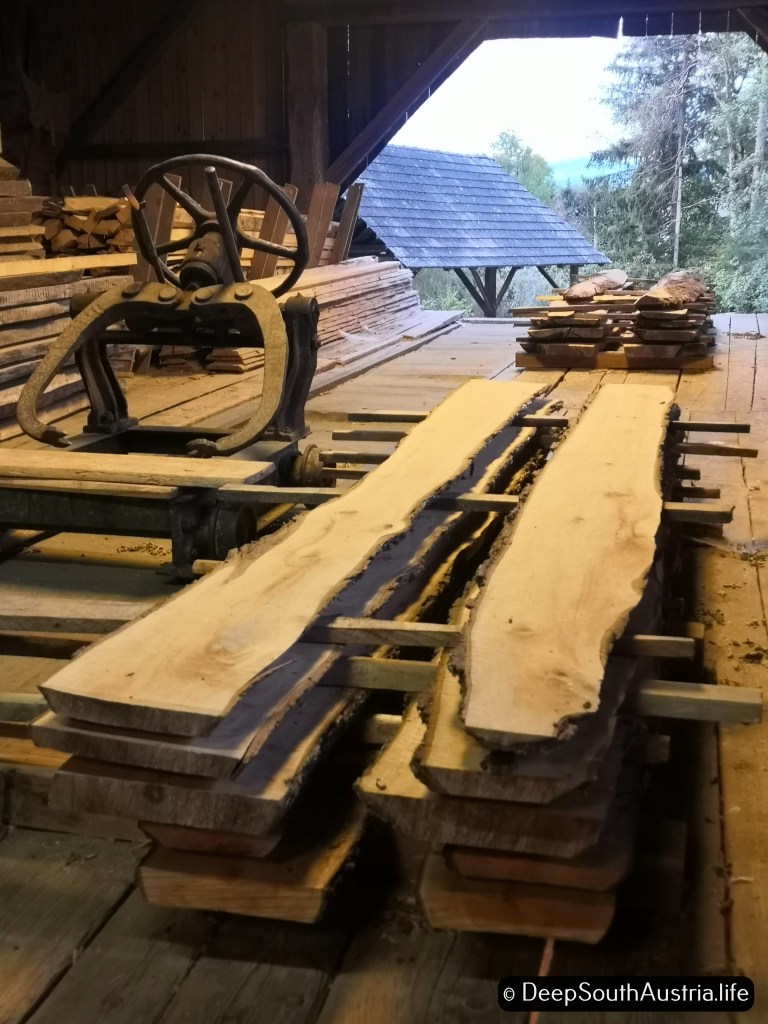 Freshly milled timber drying