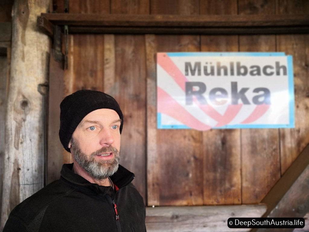 Rudi inside sawmill in Rosental, Kärnten, Austria