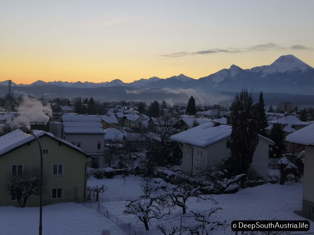 Sun rise over the Karawanken mountains